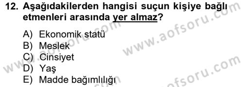 Sosyal Sorunlar Dersi 2012 - 2013 Yılı (Final) Dönem Sonu Sınav Soruları 12. Soru