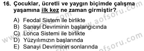 Sosyal Sorunlar Dersi 2012 - 2013 Yılı (Final) Dönem Sonu Sınav Soruları 16. Soru