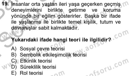 Sosyal Sorunlar Dersi 2012 - 2013 Yılı (Final) Dönem Sonu Sınav Soruları 19. Soru