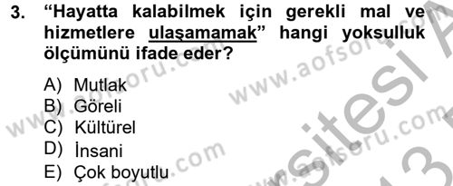 Sosyal Sorunlar Dersi 2012 - 2013 Yılı (Final) Dönem Sonu Sınav Soruları 3. Soru