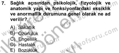 Sosyal Sorunlar Dersi 2012 - 2013 Yılı (Final) Dönem Sonu Sınav Soruları 7. Soru