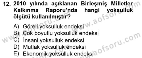 Sosyal Sorunlar Dersi 2013 - 2014 Yılı (Vize) Ara Sınav Soruları 12. Soru