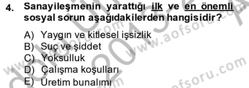 Sosyal Sorunlar Dersi 2013 - 2014 Yılı (Vize) Ara Sınav Soruları 4. Soru