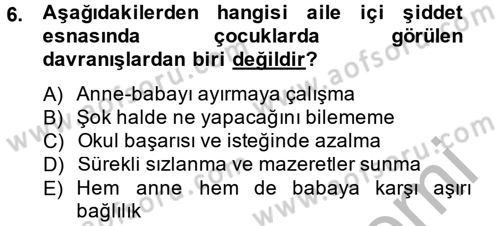 Sosyal Sorunlar Dersi 2013 - 2014 Yılı (Vize) Ara Sınav Soruları 6. Soru