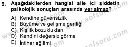 Sosyal Sorunlar Dersi 2013 - 2014 Yılı (Vize) Ara Sınav Soruları 9. Soru