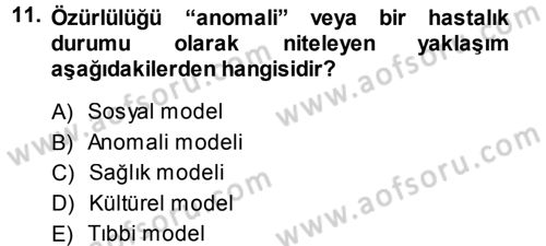 Sosyal Sorunlar Dersi 2013 - 2014 Yılı (Final) Dönem Sonu Sınav Soruları 11. Soru