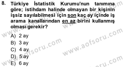 Sosyal Sorunlar Dersi 2013 - 2014 Yılı (Final) Dönem Sonu Sınav Soruları 8. Soru