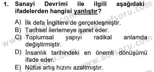 Sosyal Sorunlar Dersi 2013 - 2014 Yılı Tek Ders Sınav Soruları 1. Soru