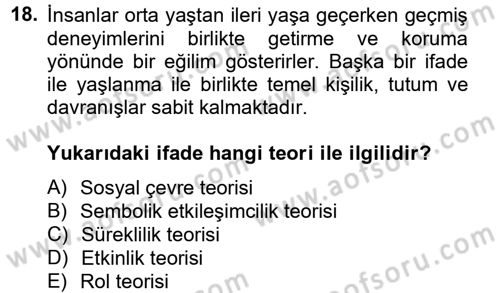 Sosyal Sorunlar Dersi 2013 - 2014 Yılı Tek Ders Sınav Soruları 18. Soru