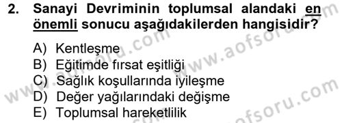 Sosyal Sorunlar Dersi 2013 - 2014 Yılı Tek Ders Sınav Soruları 2. Soru