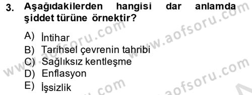 Sosyal Sorunlar Dersi 2013 - 2014 Yılı Tek Ders Sınav Soruları 3. Soru