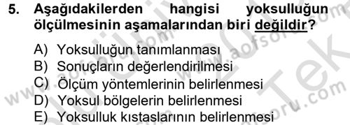 Sosyal Sorunlar Dersi 2013 - 2014 Yılı Tek Ders Sınav Soruları 5. Soru