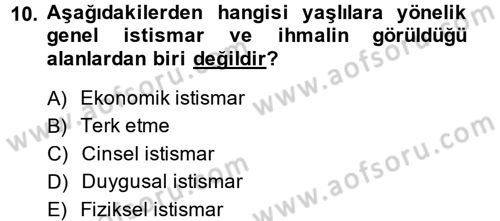 Sosyal Sorunlar Dersi 2014 - 2015 Yılı (Vize) Ara Sınav Soruları 10. Soru