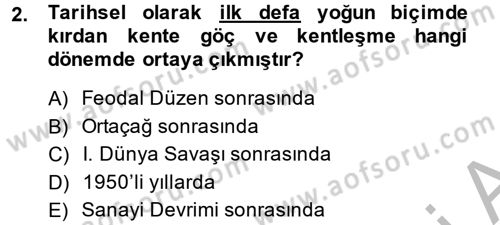 Sosyal Sorunlar Dersi 2014 - 2015 Yılı (Vize) Ara Sınavı 2. Soru