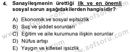 Sosyal Sorunlar Dersi 2014 - 2015 Yılı (Vize) Ara Sınav Soruları 4. Soru