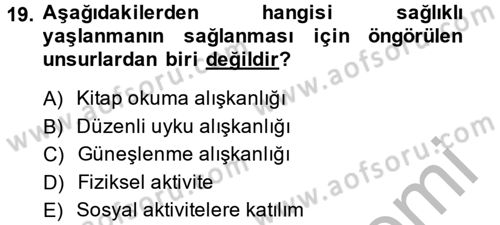 Sosyal Sorunlar Dersi 2014 - 2015 Yılı (Final) Dönem Sonu Sınav Soruları 19. Soru