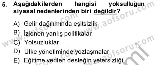 Sosyal Sorunlar Dersi 2014 - 2015 Yılı (Final) Dönem Sonu Sınav Soruları 5. Soru