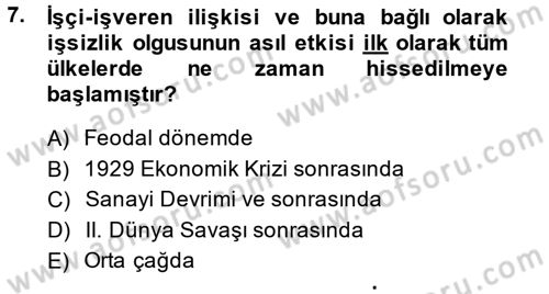 Sosyal Sorunlar Dersi 2014 - 2015 Yılı (Final) Dönem Sonu Sınav Soruları 7. Soru