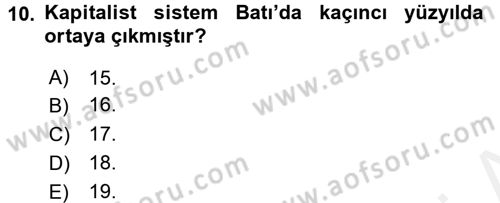 Sosyal Sorunlar Dersi 2015 - 2016 Yılı (Vize) Ara Sınavı 10. Soru