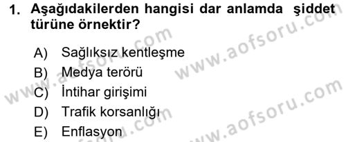 Sosyal Sorunlar Dersi 2015 - 2016 Yılı (Final) Dönem Sonu Sınav Soruları 1. Soru