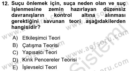 Sosyal Sorunlar Dersi 2015 - 2016 Yılı (Final) Dönem Sonu Sınav Soruları 12. Soru