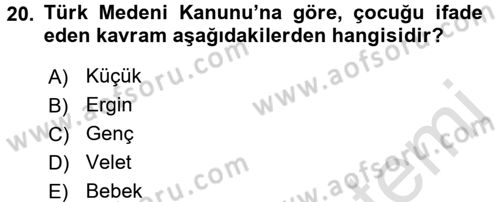 Sosyal Sorunlar Dersi 2015 - 2016 Yılı (Final) Dönem Sonu Sınav Soruları 20. Soru