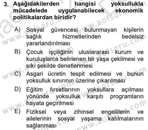 Sosyal Sorunlar Dersi 2015 - 2016 Yılı (Final) Dönem Sonu Sınav Soruları 3. Soru