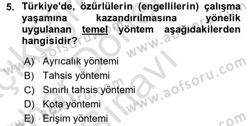 Sosyal Sorunlar Dersi 2015 - 2016 Yılı (Final) Dönem Sonu Sınav Soruları 5. Soru