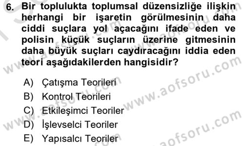 Sosyal Sorunlar Dersi 2015 - 2016 Yılı (Final) Dönem Sonu Sınav Soruları 6. Soru