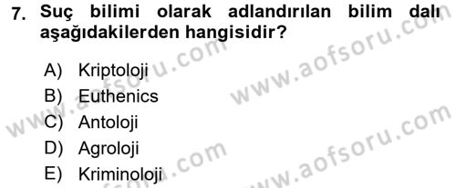 Sosyal Sorunlar Dersi 2015 - 2016 Yılı (Final) Dönem Sonu Sınav Soruları 7. Soru