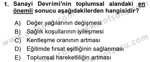 Sosyal Sorunlar Dersi 2015 - 2016 Yılı Tek Ders Sınav Soruları 1. Soru