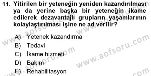 Sosyal Sorunlar Dersi 2015 - 2016 Yılı Tek Ders Sınav Soruları 11. Soru