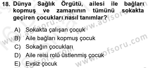 Sosyal Sorunlar Dersi 2015 - 2016 Yılı Tek Ders Sınav Soruları 18. Soru