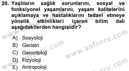 Sosyal Sorunlar Dersi 2015 - 2016 Yılı Tek Ders Sınav Soruları 20. Soru