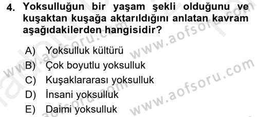 Sosyal Sorunlar Dersi 2015 - 2016 Yılı Tek Ders Sınav Soruları 4. Soru