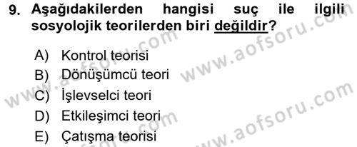 Sosyal Sorunlar Dersi 2015 - 2016 Yılı Tek Ders Sınav Soruları 9. Soru
