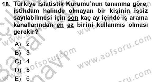 Sosyal Sorunlar Dersi 2016 - 2017 Yılı (Vize) Ara Sınav Soruları 18. Soru