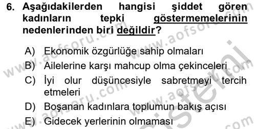 Sosyal Sorunlar Dersi 2016 - 2017 Yılı (Vize) Ara Sınav Soruları 6. Soru