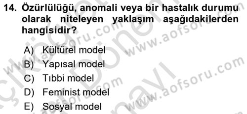 Sosyal Sorunlar Dersi 2016 - 2017 Yılı (Final) Dönem Sonu Sınav Soruları 14. Soru