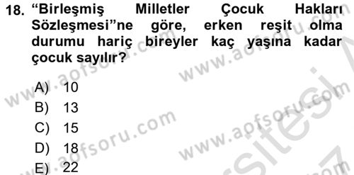 Sosyal Sorunlar Dersi 2016 - 2017 Yılı (Final) Dönem Sonu Sınav Soruları 18. Soru