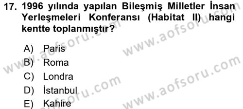 Sosyal Sorunlar Dersi 2017 - 2018 Yılı 3 Ders Sınav Soruları 17. Soru