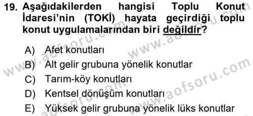 Sosyal Sorunlar Dersi 2017 - 2018 Yılı 3 Ders Sınav Soruları 19. Soru