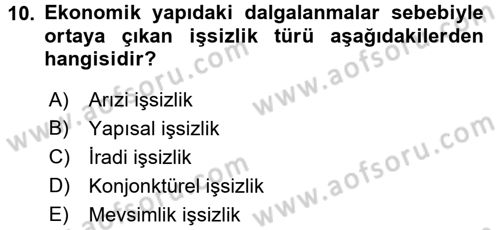Sosyal Sorunlar Dersi 2017 - 2018 Yılı (Final) Dönem Sonu Sınav Soruları 10. Soru