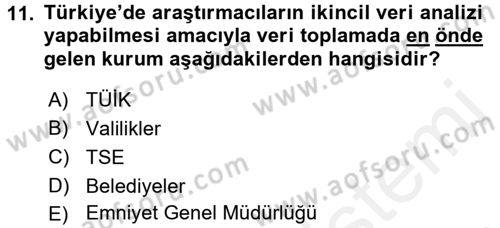 Sosyal Sorunlar Dersi 2017 - 2018 Yılı (Final) Dönem Sonu Sınav Soruları 11. Soru
