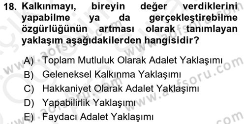 Sosyal Sorunlar Dersi 2018 - 2019 Yılı (Vize) Ara Sınav Soruları 18. Soru
