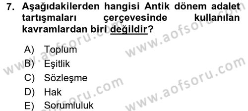Sosyal Sorunlar Dersi 2018 - 2019 Yılı (Vize) Ara Sınav Soruları 7. Soru