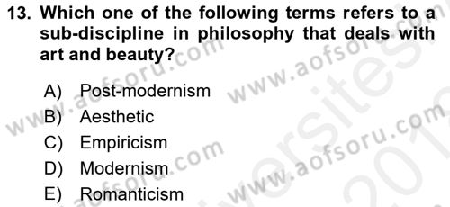 Introduction to Sociology Dersi 2017 - 2018 Yılı (Final) Dönem Sonu Sınav Soruları 13. Soru