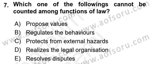 Introduction to Sociology Dersi 2017 - 2018 Yılı (Final) Dönem Sonu Sınav Soruları 7. Soru