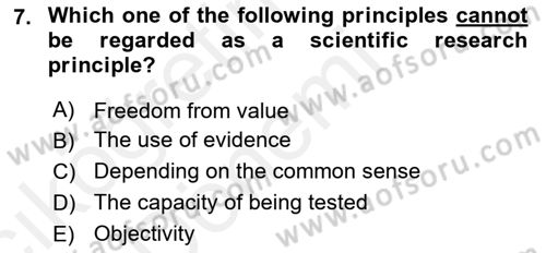 Introduction to Sociology Dersi 2018 - 2019 Yılı (Vize) Ara Sınav Soruları 7. Soru