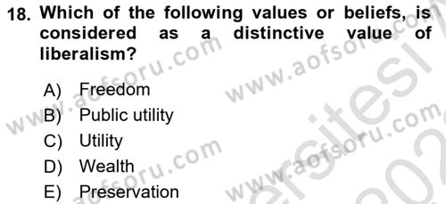 Introduction to Sociology Dersi Ara Sınavı Deneme Sınav Soruları 18. Soru